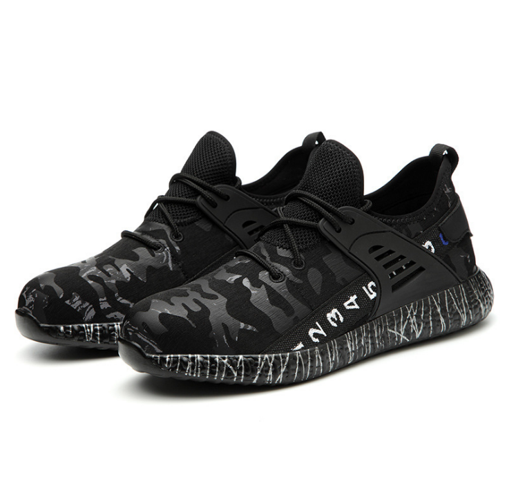Trendy Safety Protective Shoes Camouflage Breathable Anti-smash and Anti-piercing Work Shoes