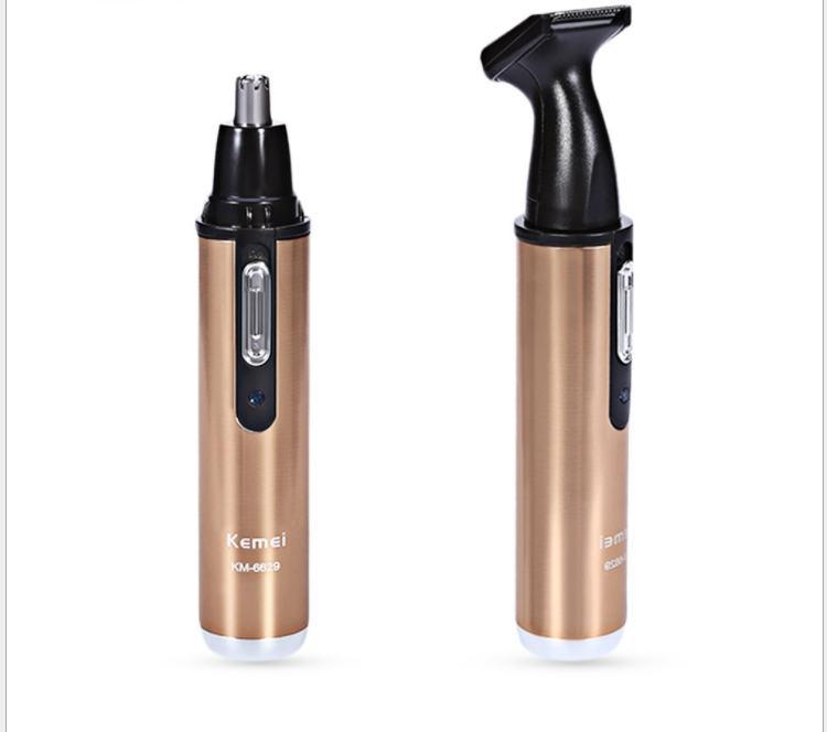 Kemei trimmer fitted with nose and detail heads