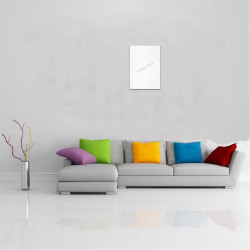 7x10 Art Print on White Wall, above gray couch with colorful pillows, for home decor