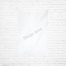 Cotton linen wall tapestry with white background and 'Design Area' text, 60x80 inches