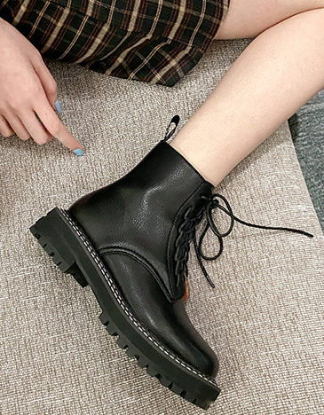 AIYUQI Boots Women Shoes Ankle 2020 Autumn British Wind Genuine Leather Thick With Fur Ladies Short Boots Motorcycle Martin