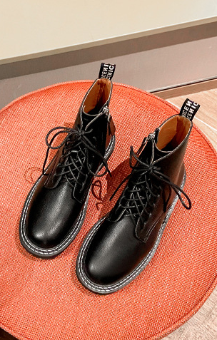 AIYUQI Boots Women Shoes Ankle 2020 Autumn British Wind Genuine Leather Thick With Fur Ladies Short Boots Motorcycle Martin image 3