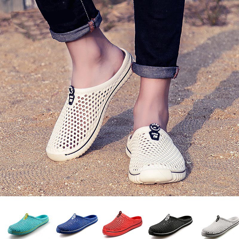 Kakaforsa 2020 waterproof Men Outdoor Sandals Mesh Breathable Lovers Slippers Unisex Casual Beach Sandal Hollow Flats Flip Flops
