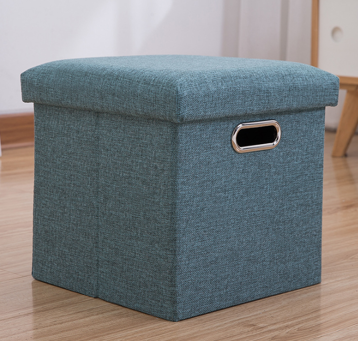 Simple Fabric Storage Storage Stool Folding Shoe Bench Footstool Can Sit With Lid Storage Box Stool 30*30*30cm/40*25*25cm