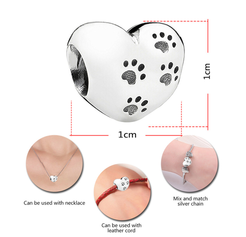 Pfötchenliebe Anhänger Charm fürs Armband aus 925 Silber! ✨