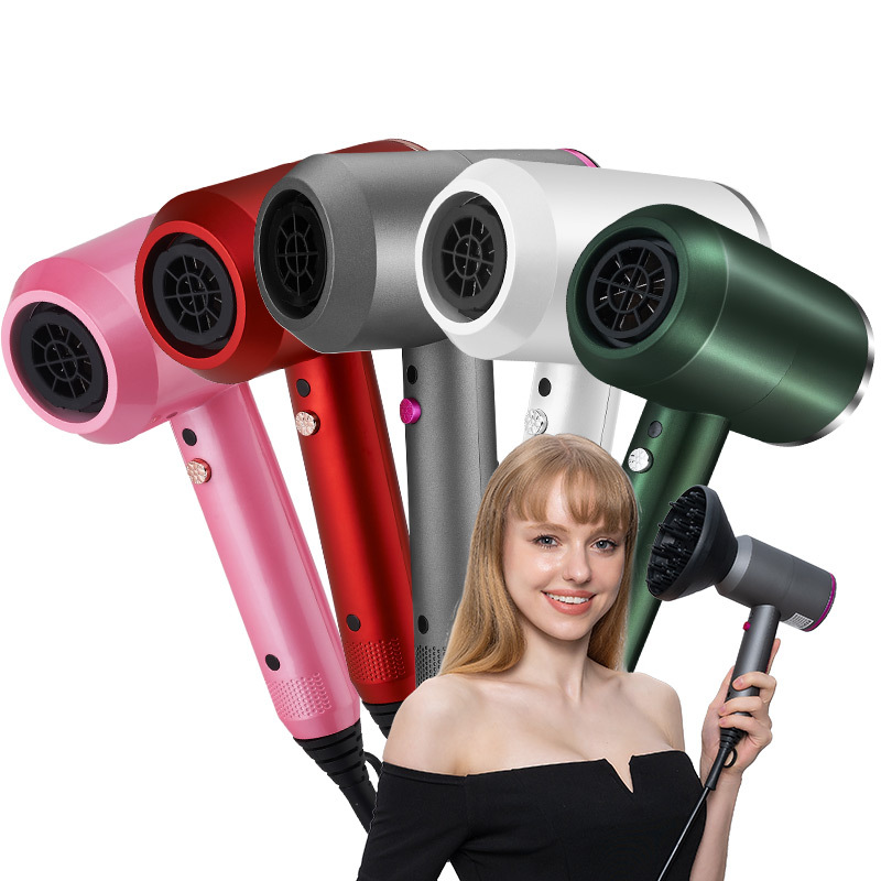 Compact T-shaped dryer held during hair styling