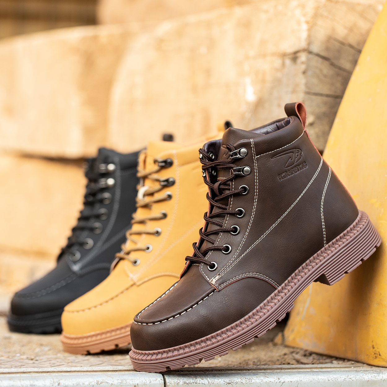 Comfortable And Durable Work Shoes Microfiber Leather Safety Shoes Men's Anti Smash And Anti Puncture Work Shoes image 5