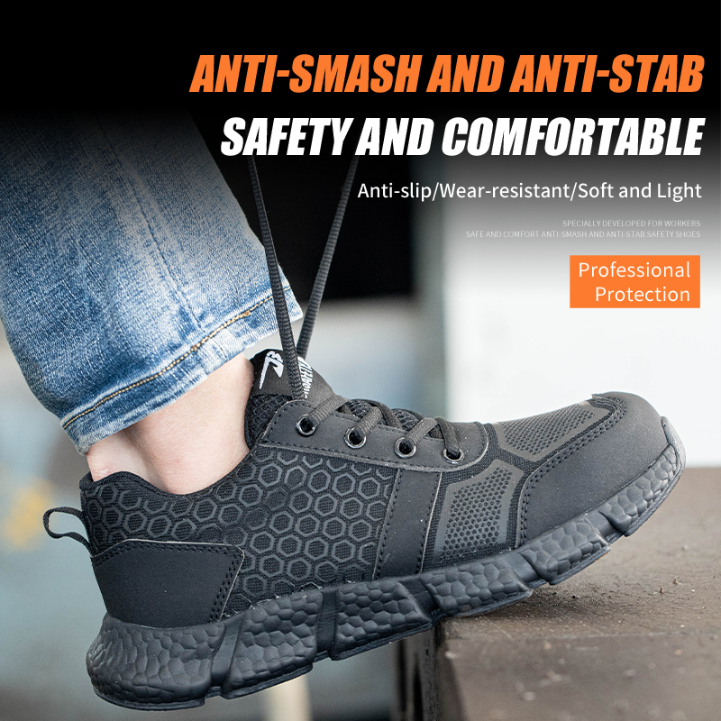 Men's Lightweight Breathable Sports Shoes Safety Shoes Safety Protection Anti-Smash And Anti-Stab Work Safety Shoes image 4