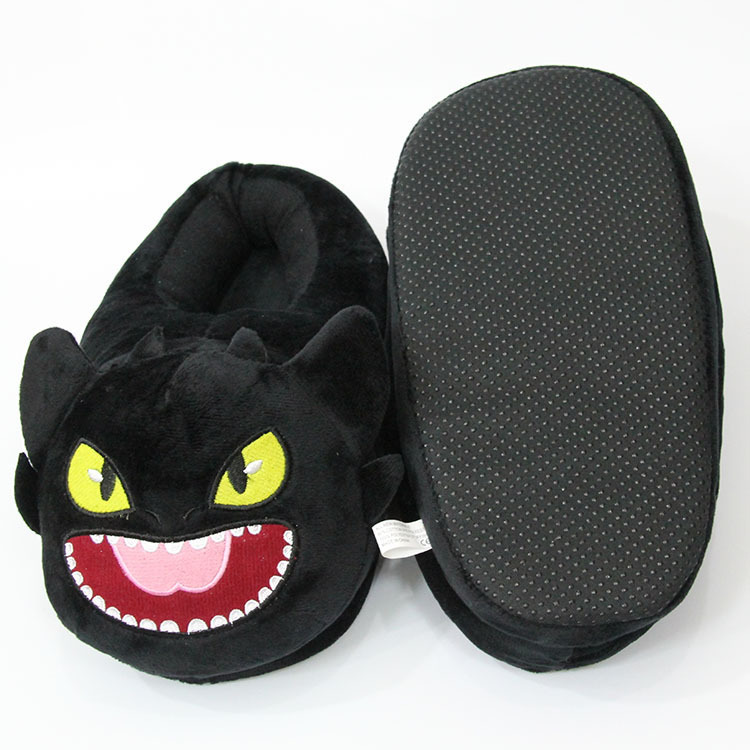 Night Evil Plush All-Inclusive Slippers Toothless Cartoon Plush Indoor Shoes Warm Shoes image 5