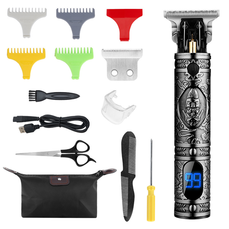 Black silver T9 clipper with LCD battery display
