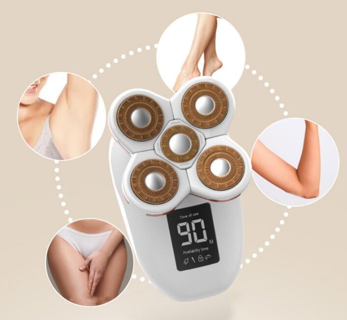 Electric shaver shown for legs underarms bikini area