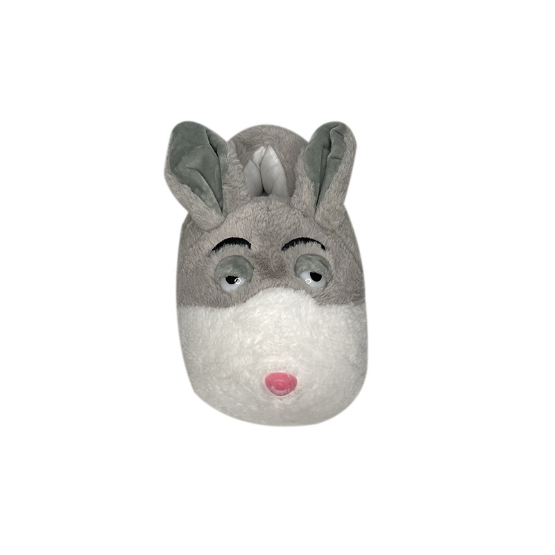 Big Eyes Rabbit and Dog Plush Slippers Floor Home Plush Thick Cotton Shoes All-inclusive Thick Cotton Slippers