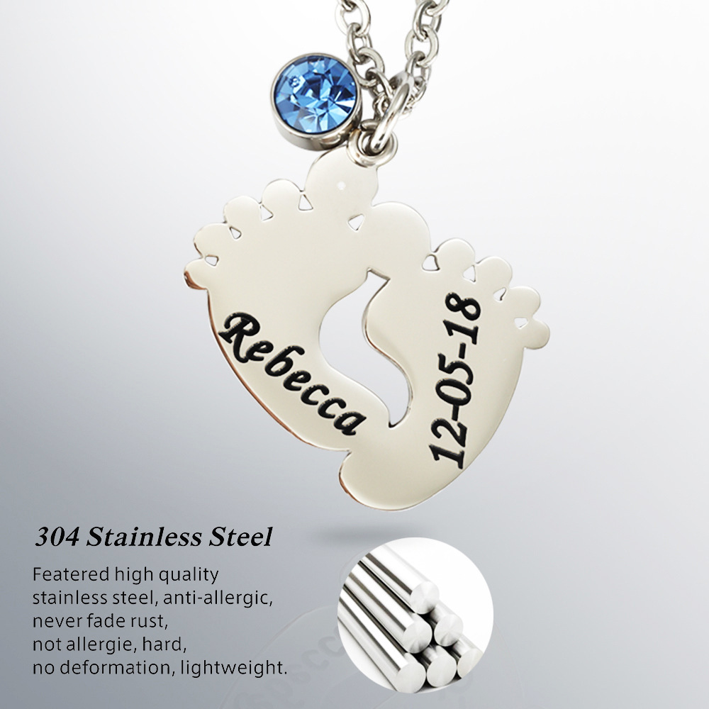 Baby Footprints Lettering Commemorative 12 Color Diamond Energy ...