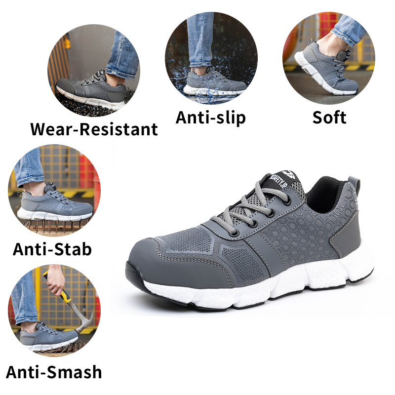 Men's Lightweight Breathable Sports Shoes Safety Shoes Safety Protection Anti-Smash And Anti-Stab Work Safety Shoes image 5