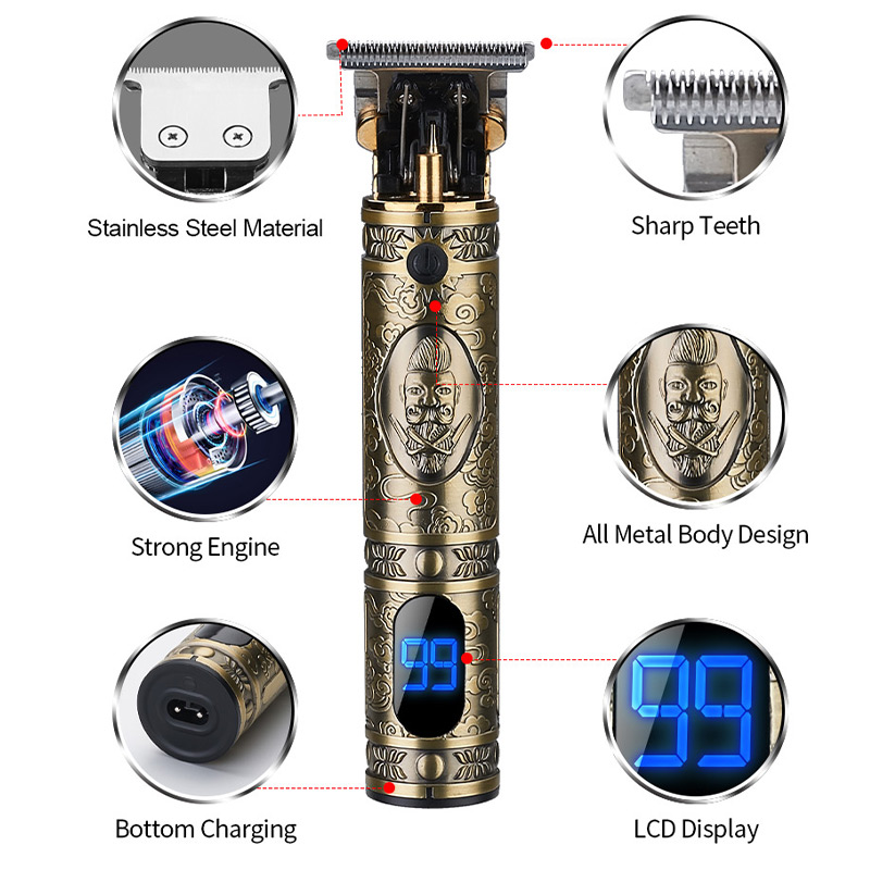T9 LCD battery display and visible power button
