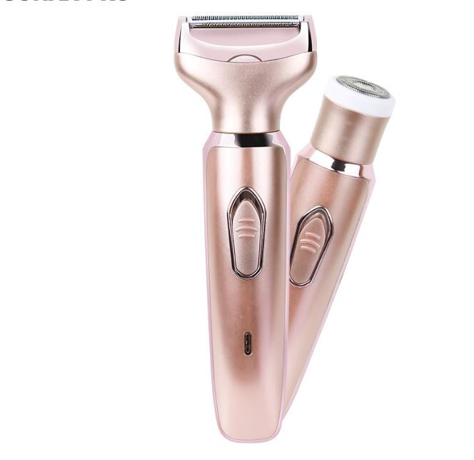 Rose-gold device with rotary short-hair cutter attachment