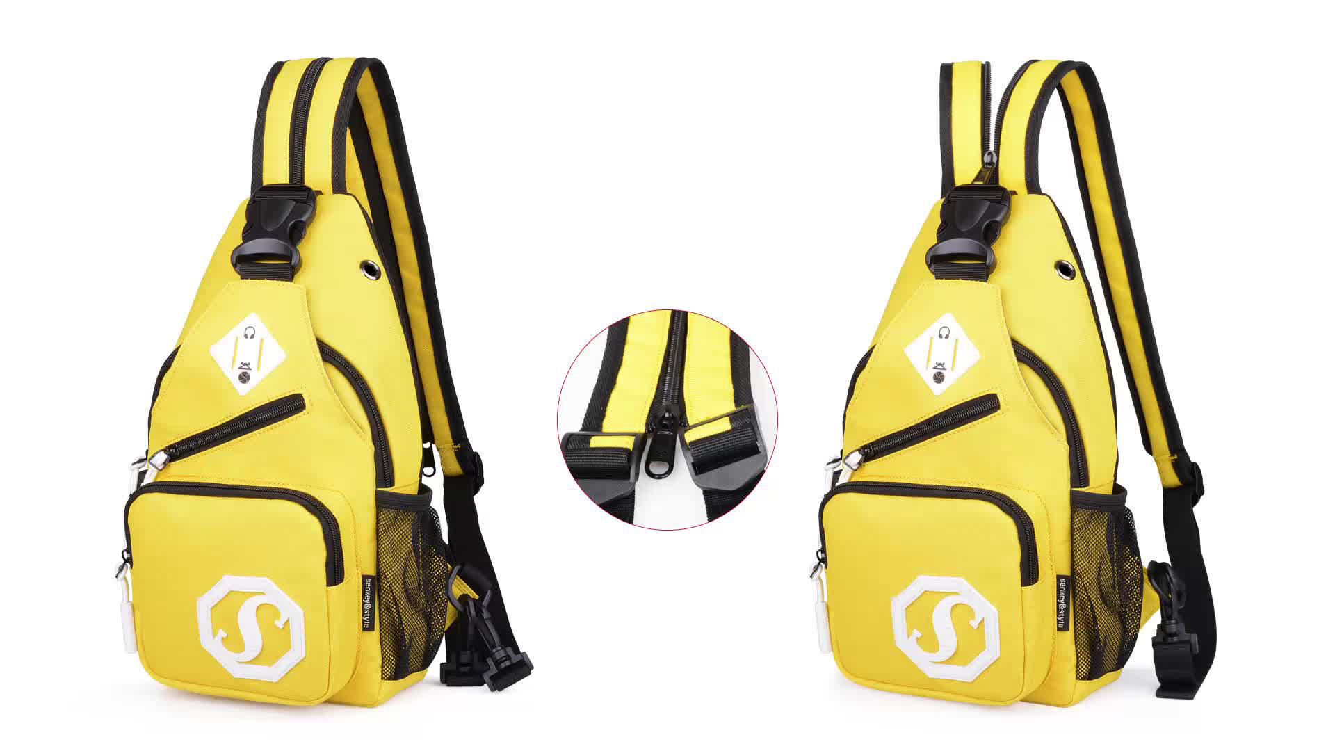 Shoulder bag dual-purpose crossbody bag USB chest bag girls Oxford cloth bag fashion trend messenger