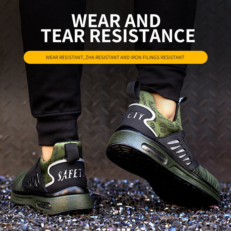 Men's Anti-Smashing And Anti-Piercing Safety Shoes Lightweight Flying Woven Breathable And Insulating Protective Work Shoes image 4