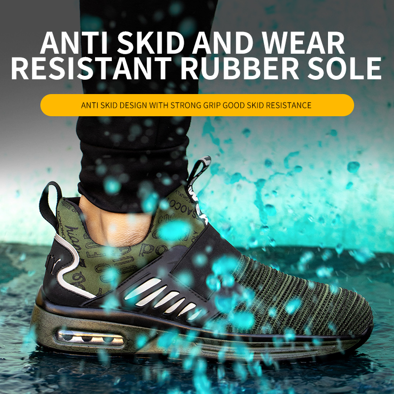 Men's Anti-Smashing And Anti-Piercing Safety Shoes Lightweight Flying Woven Breathable And Insulating Protective Work Shoes image 5