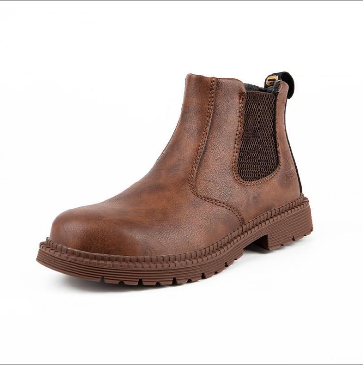 Construction Site Cowhide Breathable Waterproof Anti Smashing Welder Shoes Wear Resistant Safety Work Boots image 7