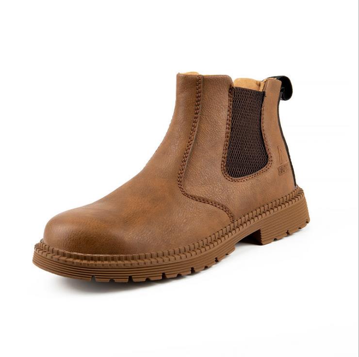 Construction Site Cowhide Breathable Waterproof Anti Smashing Welder Shoes Wear Resistant Safety Work Boots image 5
