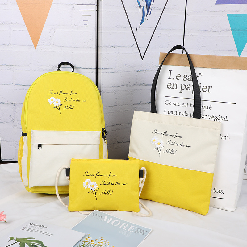 Schoolbag female primary school student three piece ins junior high school campus cute college