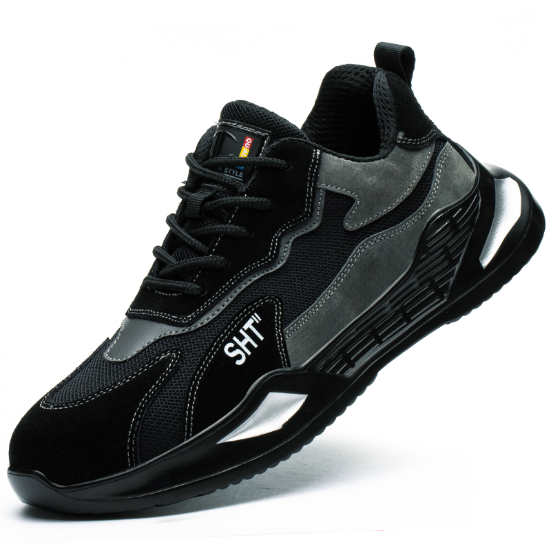 Men's Anti Smash And Anti Puncture Breathable Work Shoes Steel Toe Cap Protective Shoes Safety Shoes
