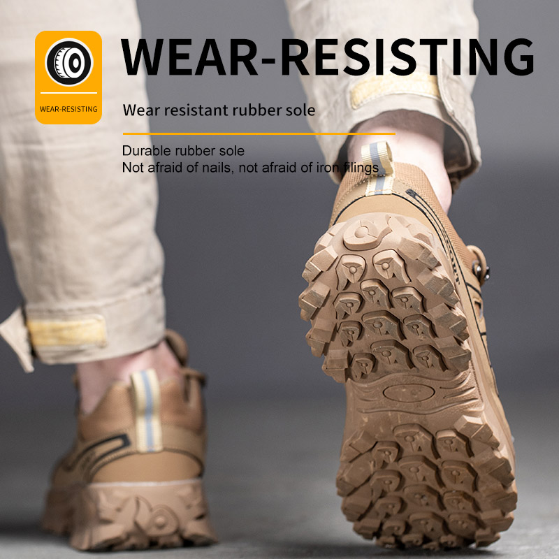 Shoes Men's Steel Anti Smash And Anti Stab Safety Shoes Thickened Wear Resistant Rubber Soles Breathable Deodorant Site Shoes image 5