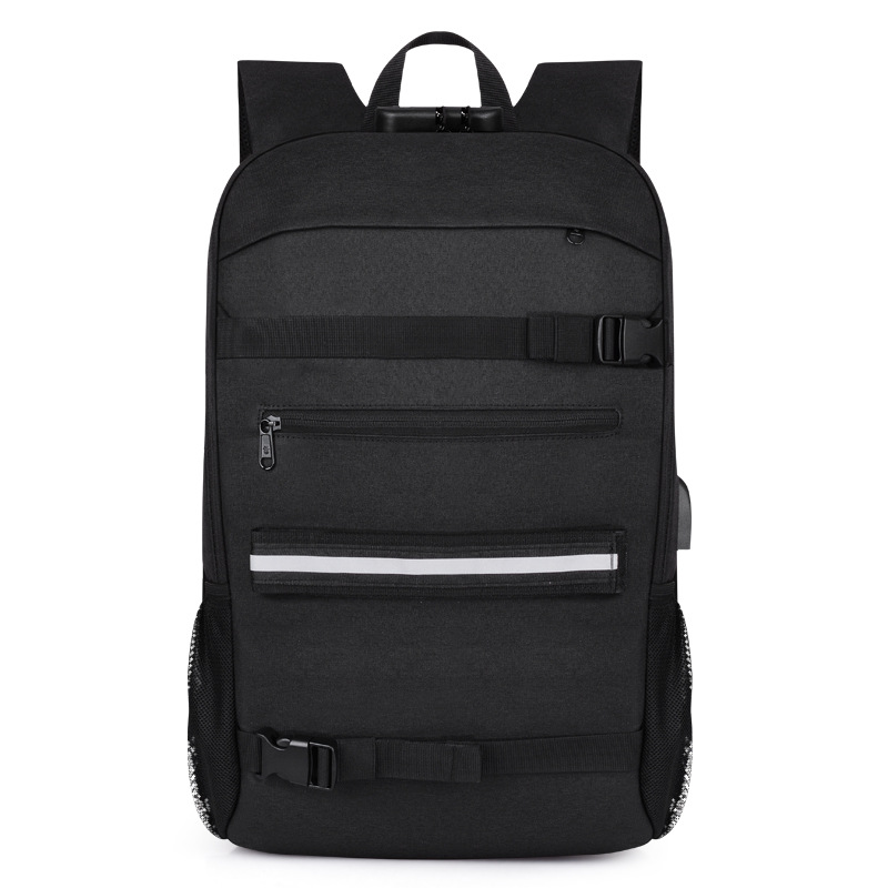 USB Rechargeable Backpack Men's Business Camouflage Large Capacity Skateboard Bag Anti theft Lock