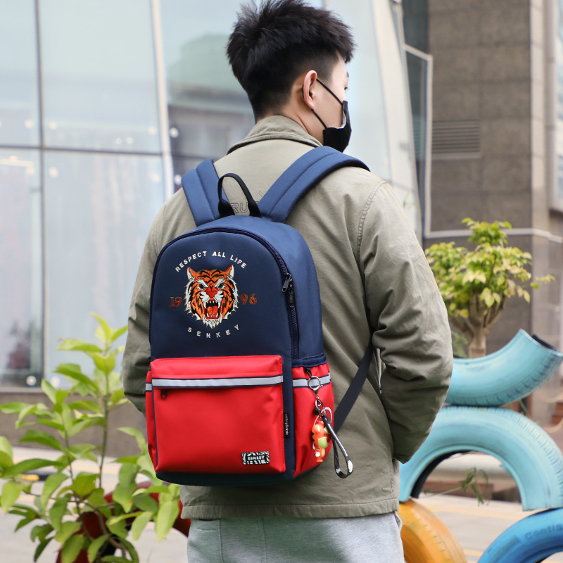 backpack junior high school student trend backpack silk screen tiger bear cartoon cartoon school bag
