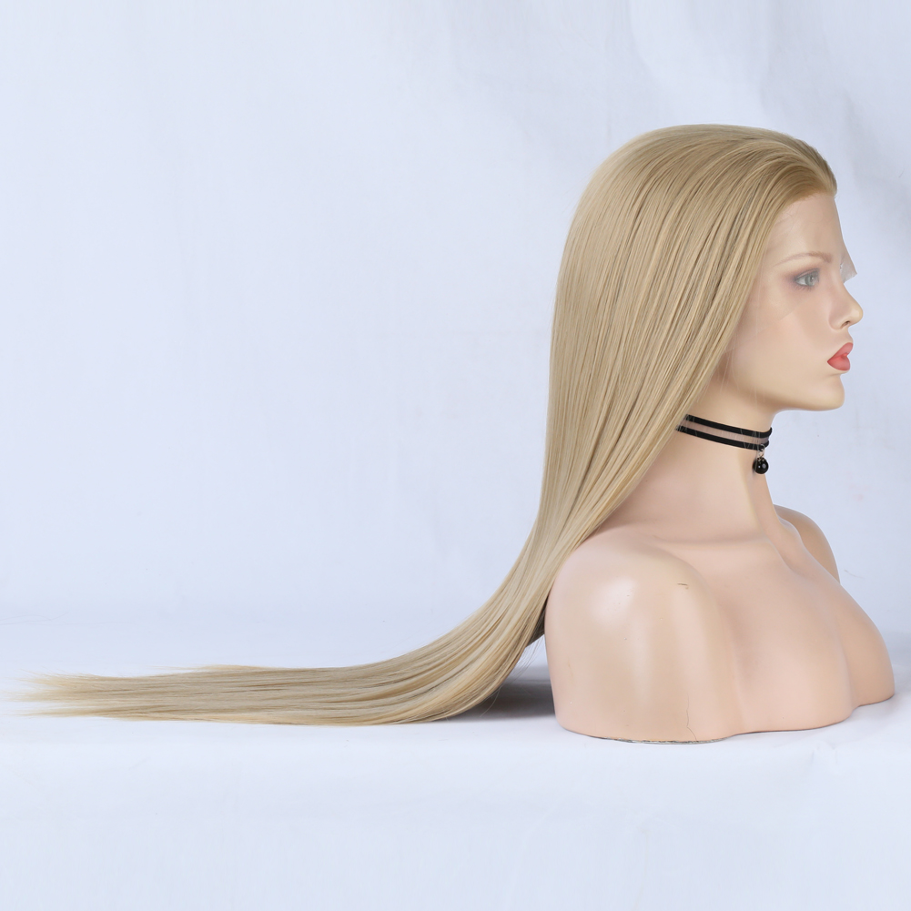 Long straight wig with tapered ends