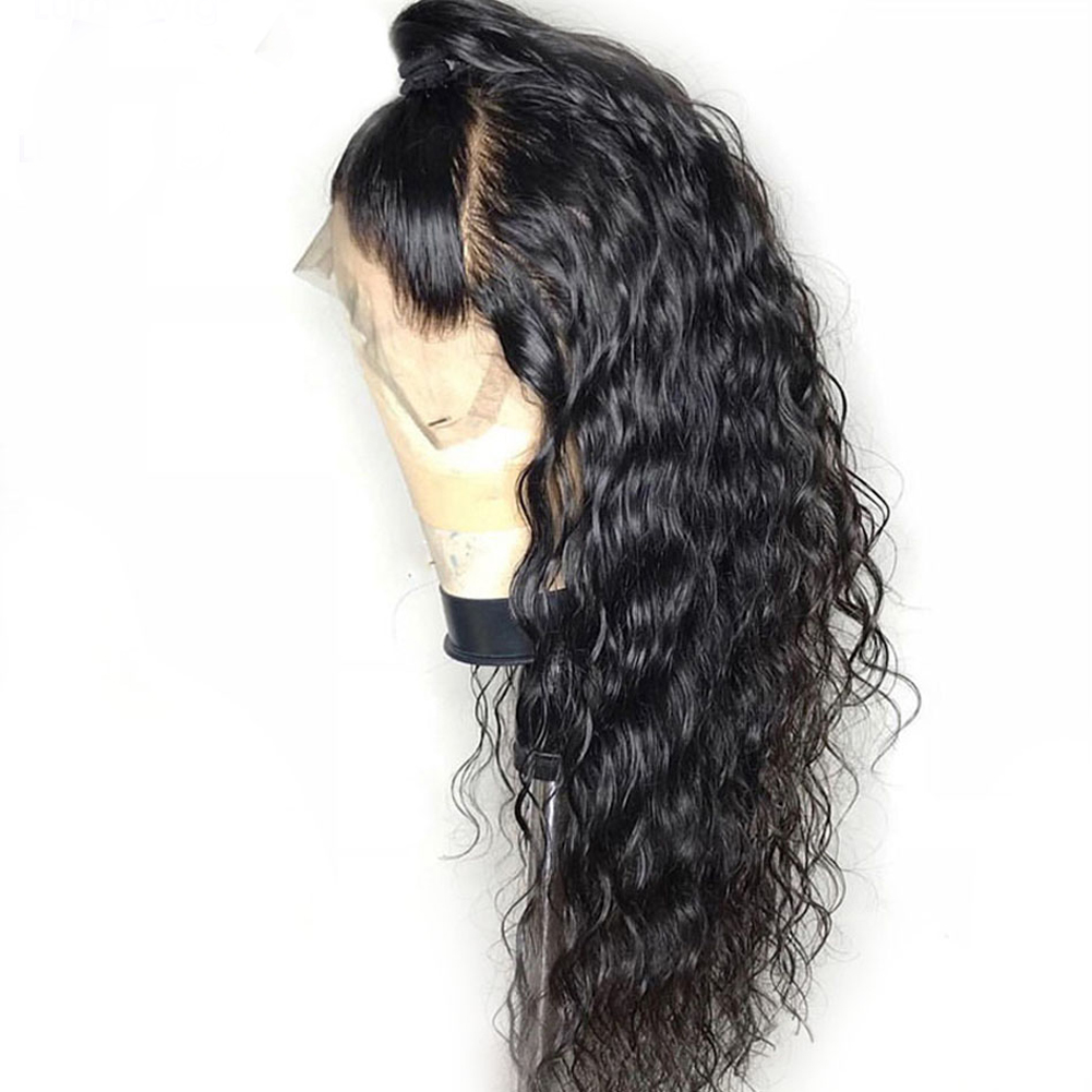 Close side view of lace-front hairline and curls