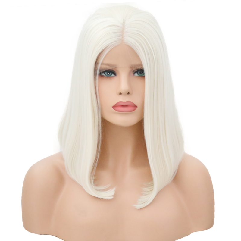 White bob wig ready for a dramatic style change