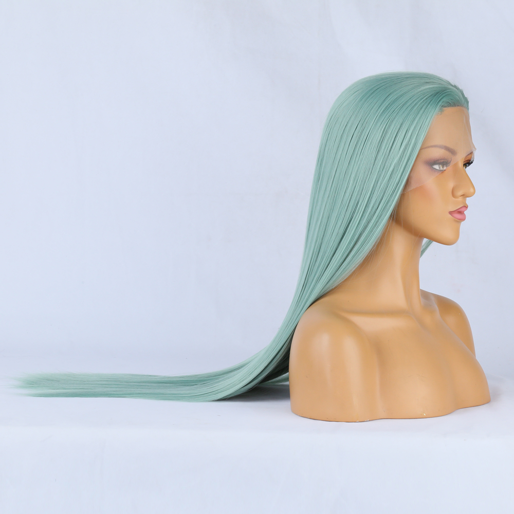 Close side view of lace-front edge and smooth fiber alignment