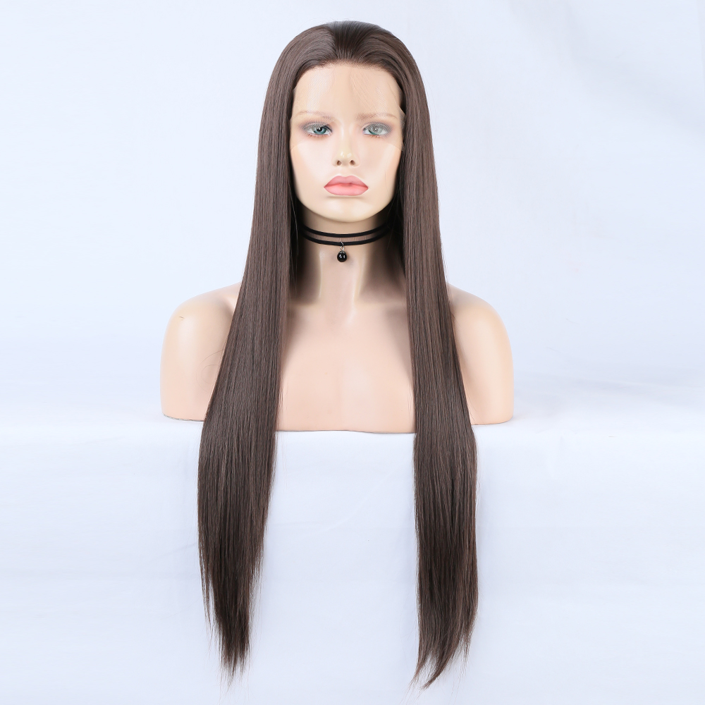 Straight wig silhouette framing mannequin face