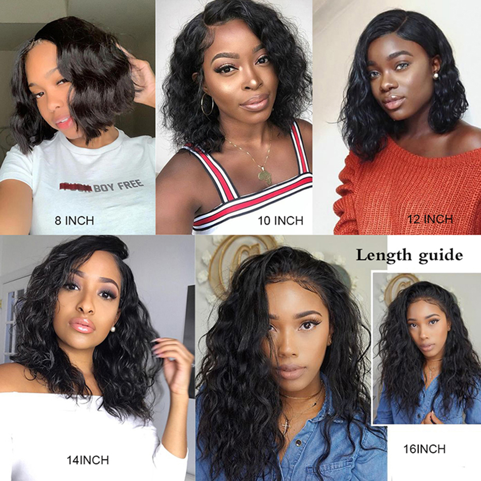 Different wig lengths shown on models with varied face shapes