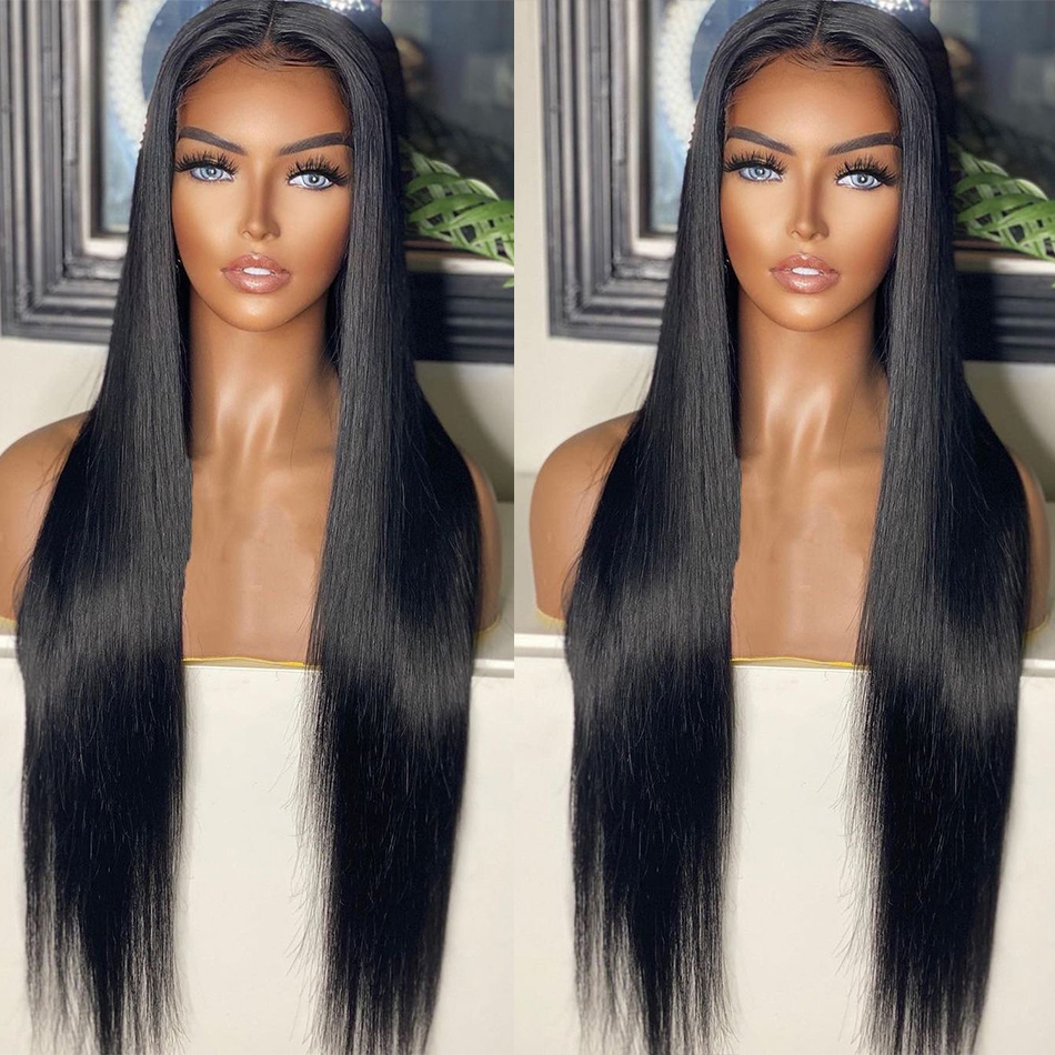Sleek center part and lace-front hairline