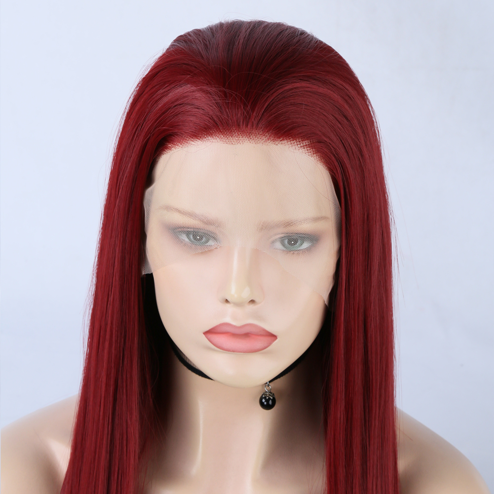 Lace front hairline and center part close-up