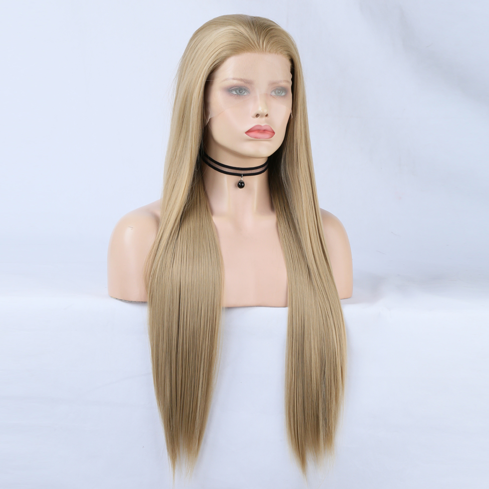 Close three quarter view of ombre blonde strands