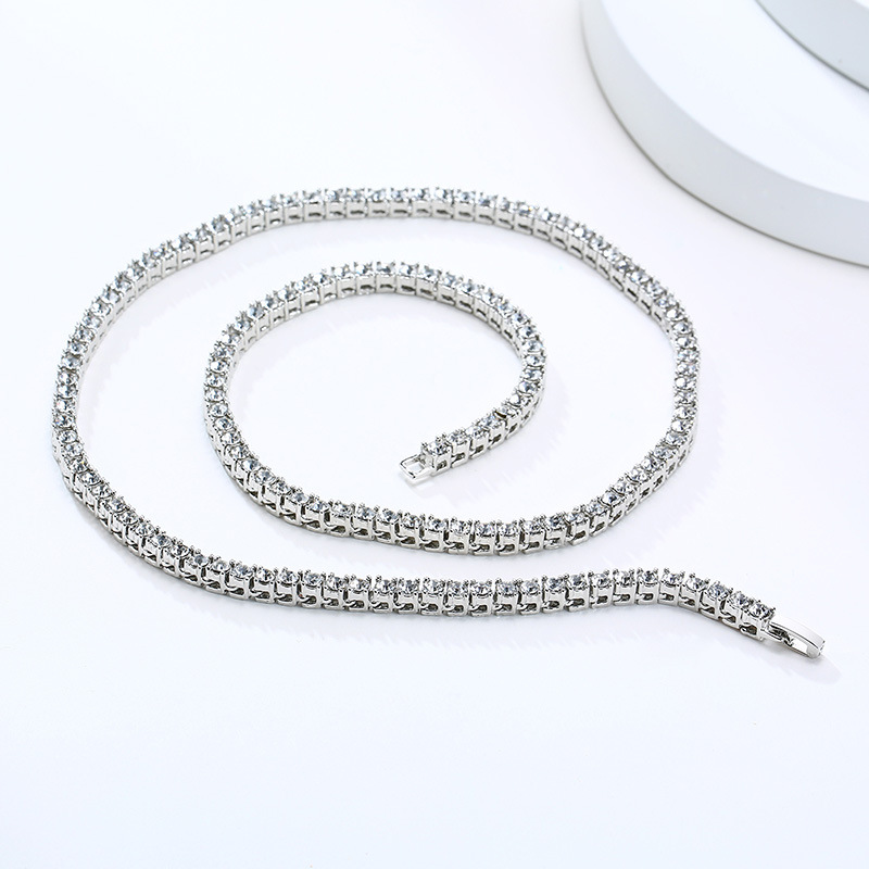 Jewelry Accessories Fashion Personality Men's And Women's 20 Inch Alloy Single Drain Diamond