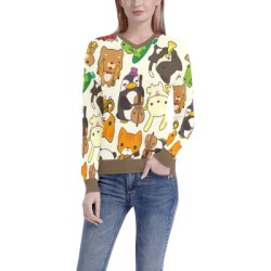 Women's All Over Print V-Neck Sweater(ModelH48)