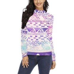 Women's All Over Print Mock Neck Sweater (H43)