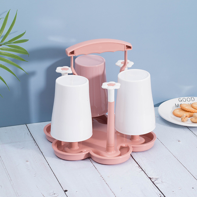 Six Cup Holders Household Cup Holder Water Cup Plastic Drain Rack Milk Bottle Drain Rack Creative Storage