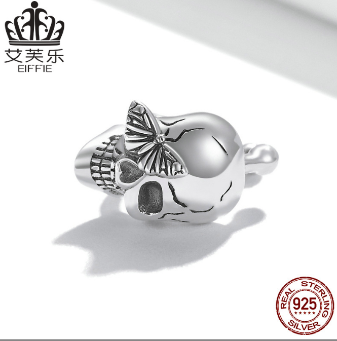 Original Ear Bone Clip Single Sterling Silver S925 Skull Butterfly Simple Fashion All-Match Ear Stud