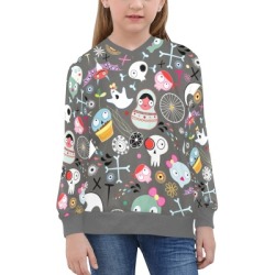 Girls' All Over Print V-Neck Sweater(H48)