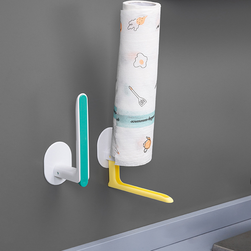 Contrasting Color Powerful Multi-Functional Wall Hanging Rack Free Punching L-Shaped Hook Behind The Door Clothes Creative Traceless Sticker Hook