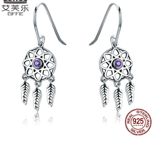 European And American Popular S925 Sterling Silver Temperament Earrings Hollow Earrings Spot SCE394