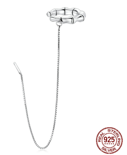 Original Fashion Silver Bamboo Sterling Silver S925 Stud Earrings Simple Popular Long Earrings