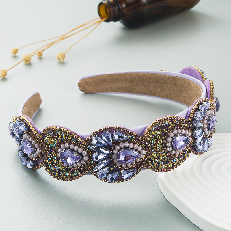 Lavender hoop with dimensional floral crystal decoration