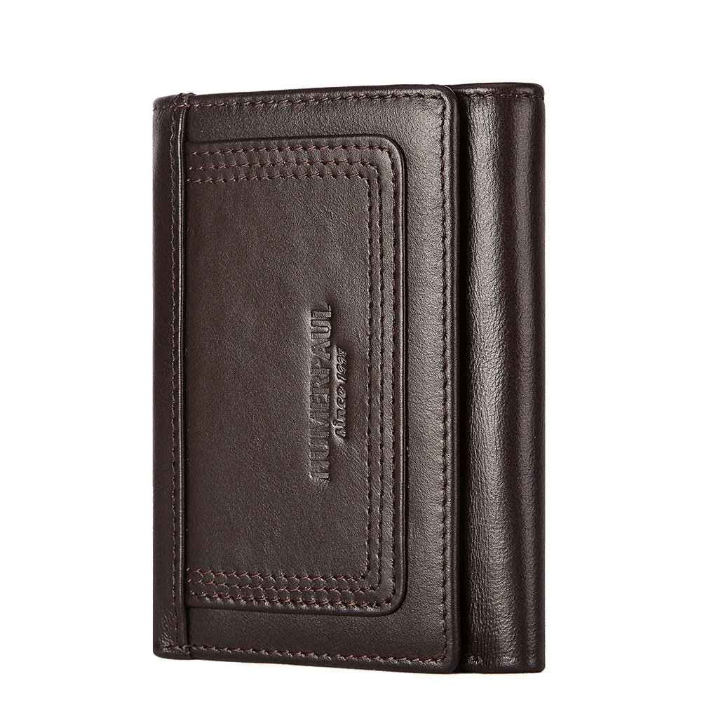 RFID Anti-Magnetic Multi Card Zipper Wallet Men Coin Purse First Layer Cowhide Men's Bag Genuine